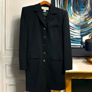 Jones New York Women's Dark Blue Tailored Long Blazer Coat 4